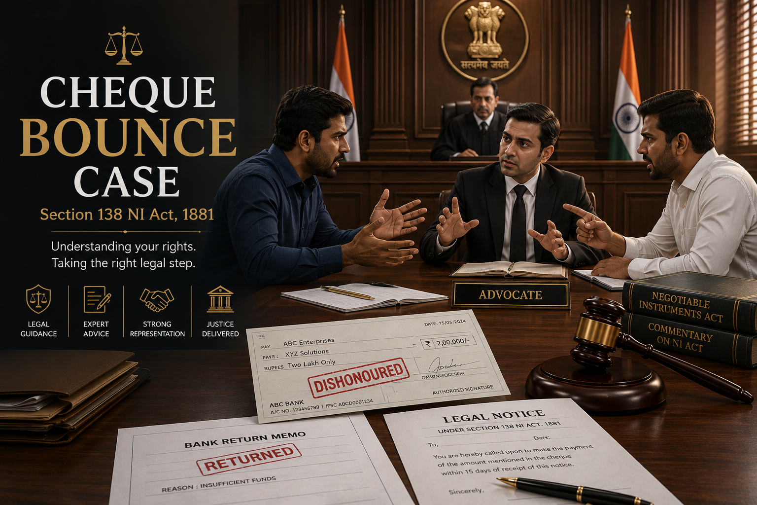 Read more about the article Cheque Bounce Cases – Legal Notice, Procedure & Settlement