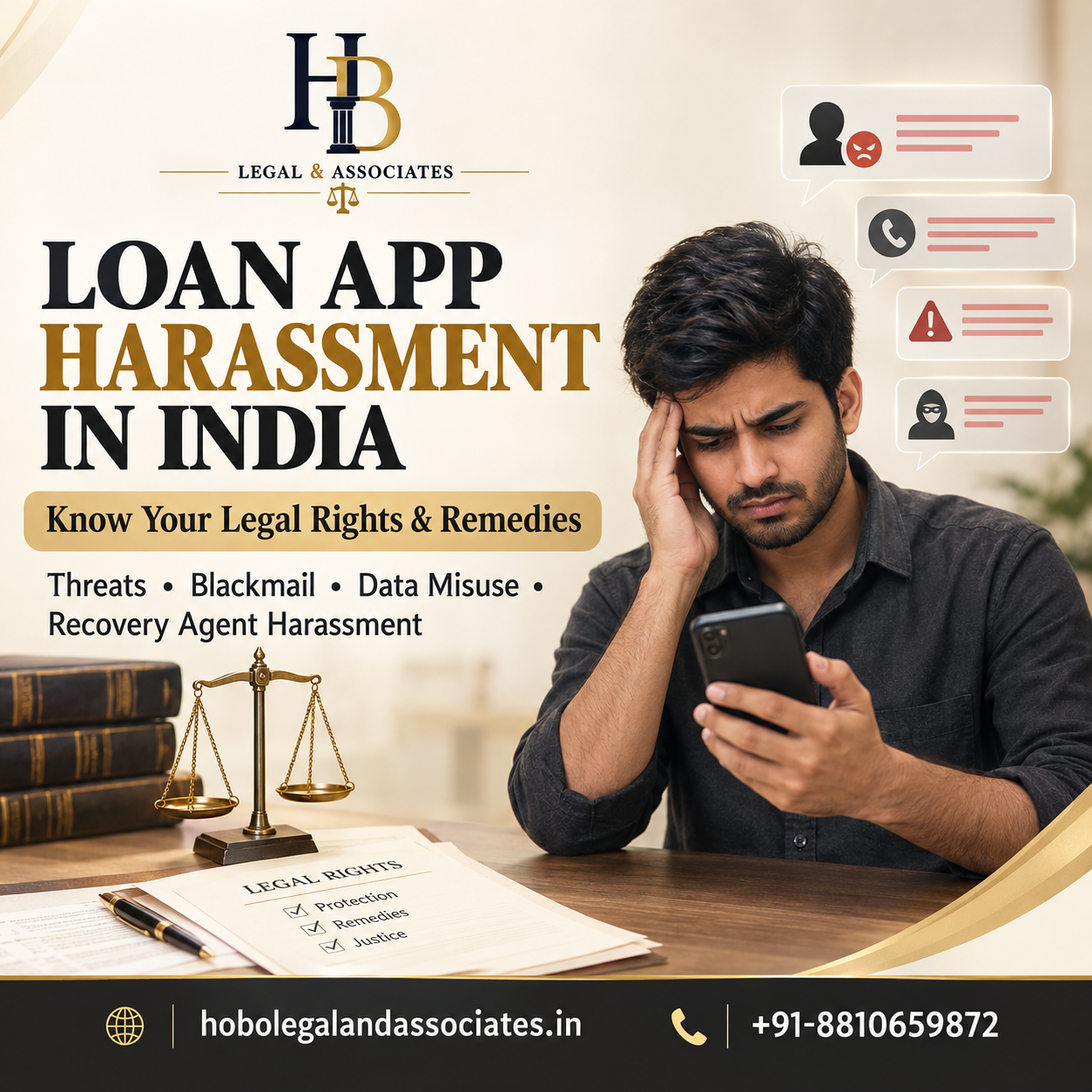 Read more about the article Illegal Loan Apps Harassment in India: Legal Rights, Cybercrime Complaints, Recovery Agent Harassment and Legal Remedies
